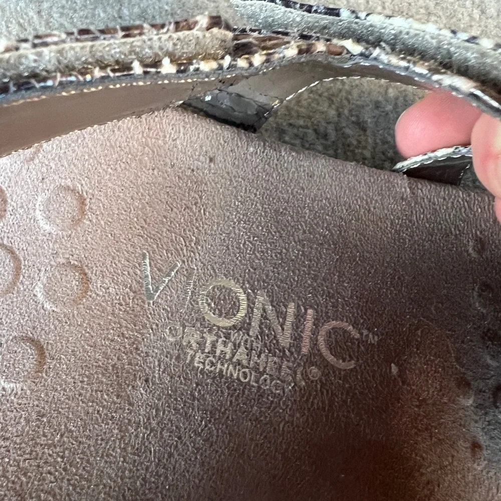 Vionic Snakeskin amber Multi-Strap Sandals - Picture 5 of 9